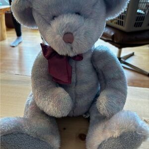 Plush Teddy Bear with Red Bow